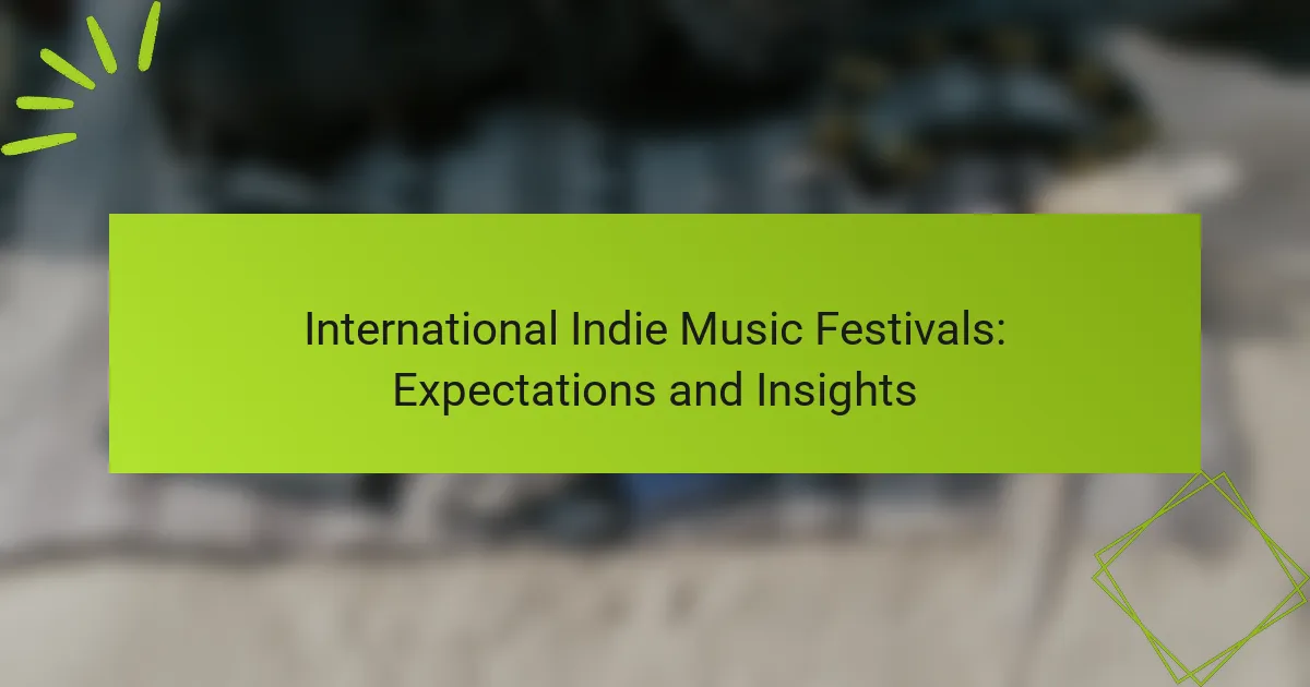 International Indie Music Festivals: Expectations and Insights