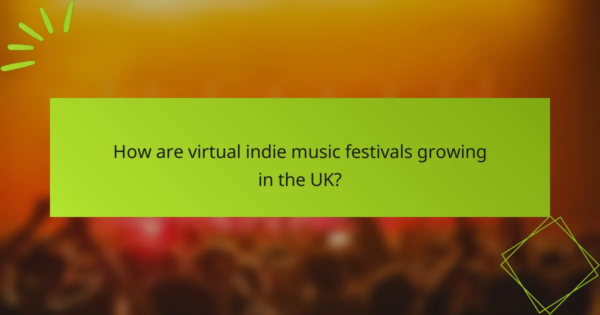 How are virtual indie music festivals growing in the UK?