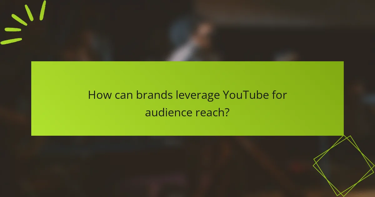 How can brands leverage YouTube for audience reach?
