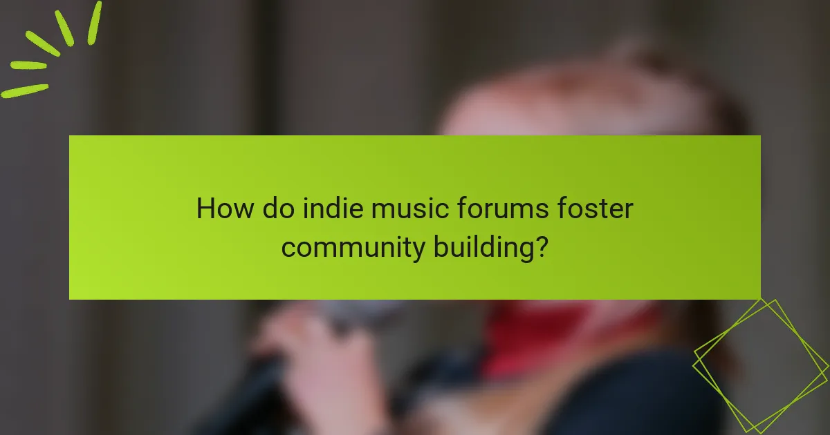 How do indie music forums foster community building?