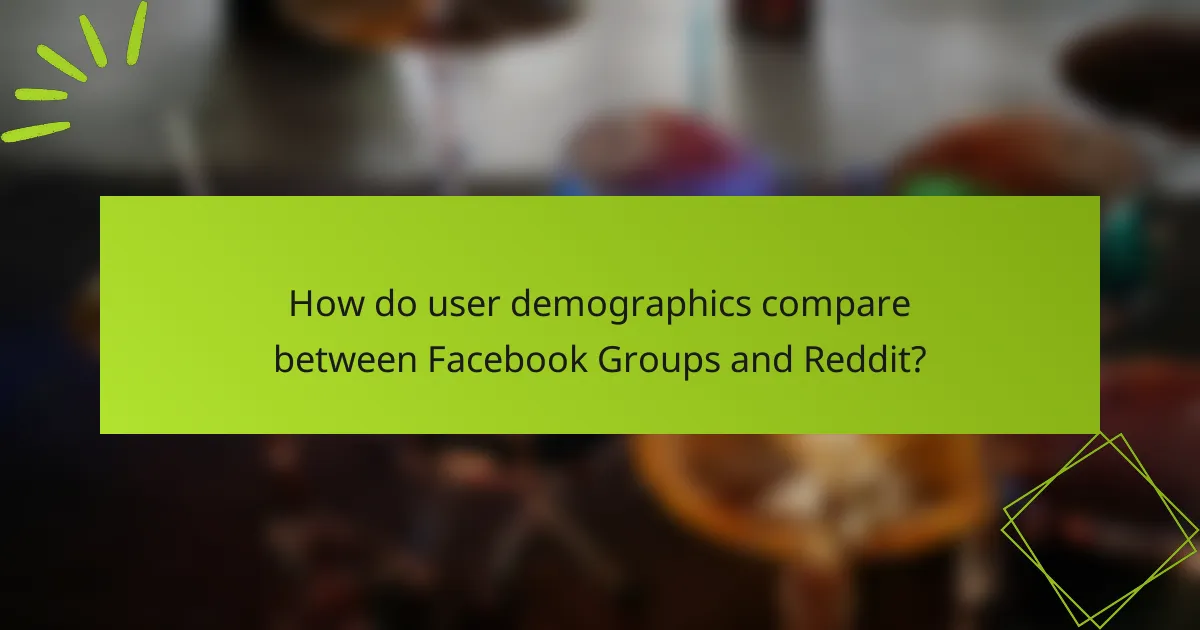 How do user demographics compare between Facebook Groups and Reddit?