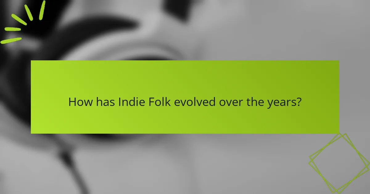 How has Indie Folk evolved over the years?