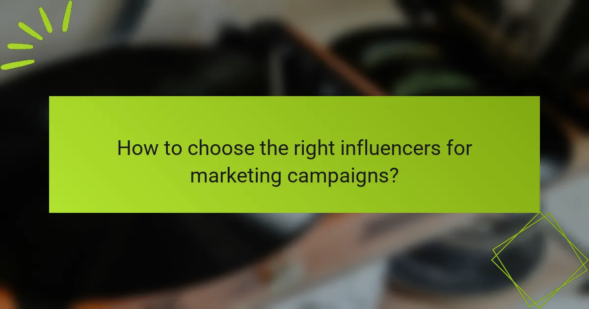 How to choose the right influencers for marketing campaigns?