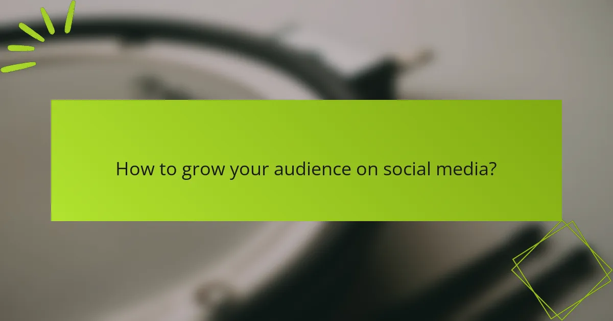 How to grow your audience on social media?
