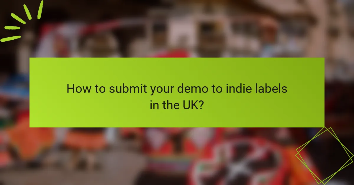 How to submit your demo to indie labels in the UK?