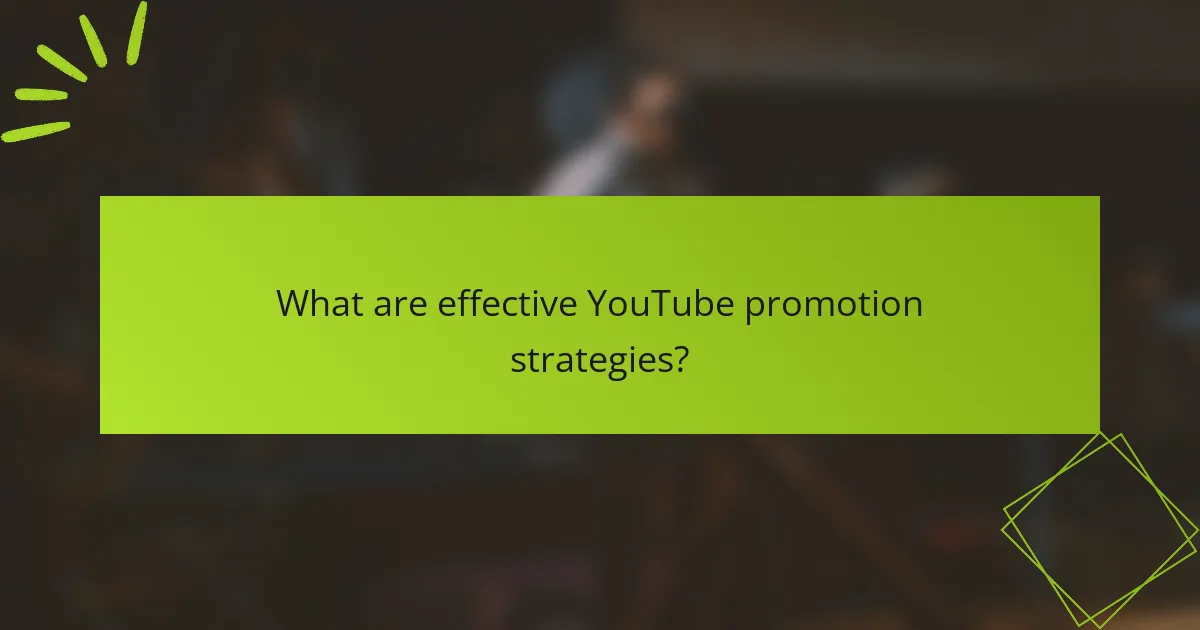 What are effective YouTube promotion strategies?