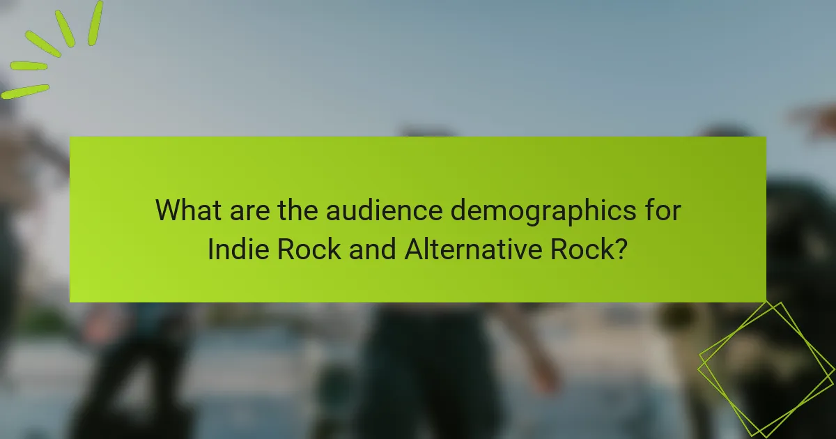 What are the audience demographics for Indie Rock and Alternative Rock?