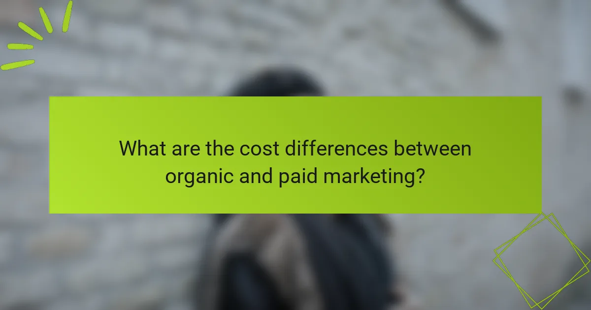 What are the cost differences between organic and paid marketing?