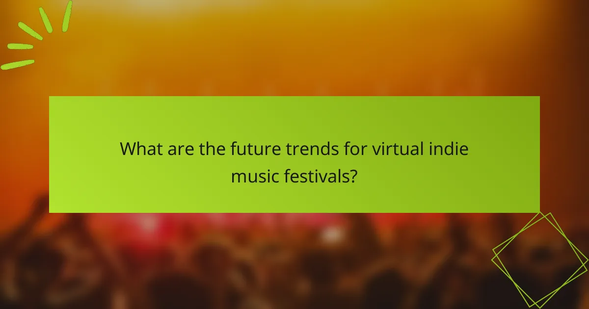 What are the future trends for virtual indie music festivals?