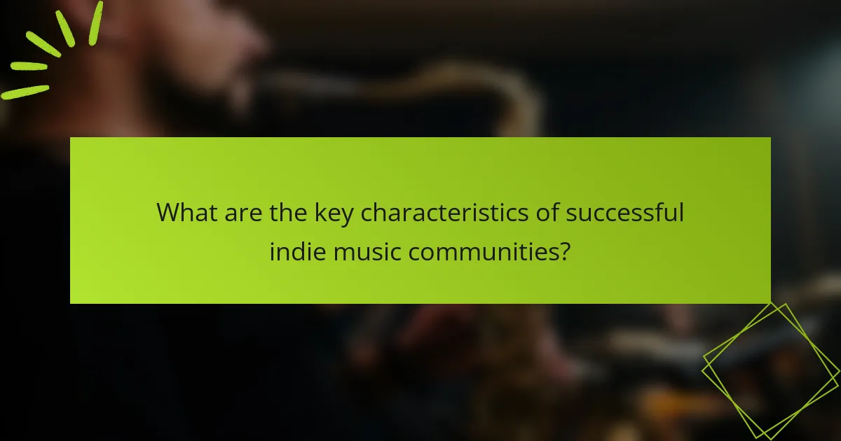 What are the key characteristics of successful indie music communities?