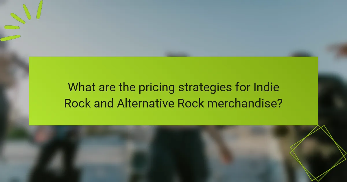 What are the pricing strategies for Indie Rock and Alternative Rock merchandise?