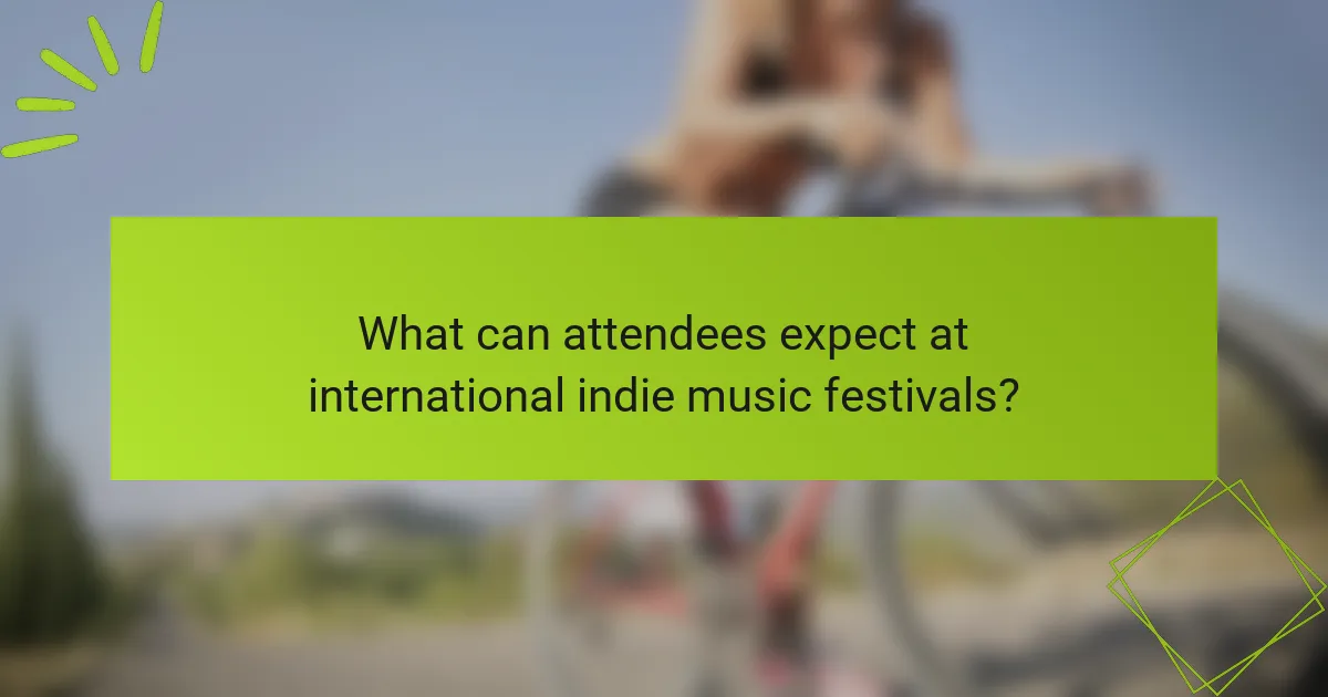 What can attendees expect at international indie music festivals?
