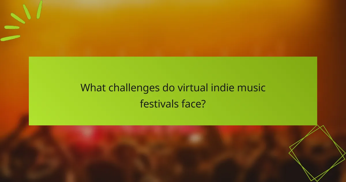What challenges do virtual indie music festivals face?