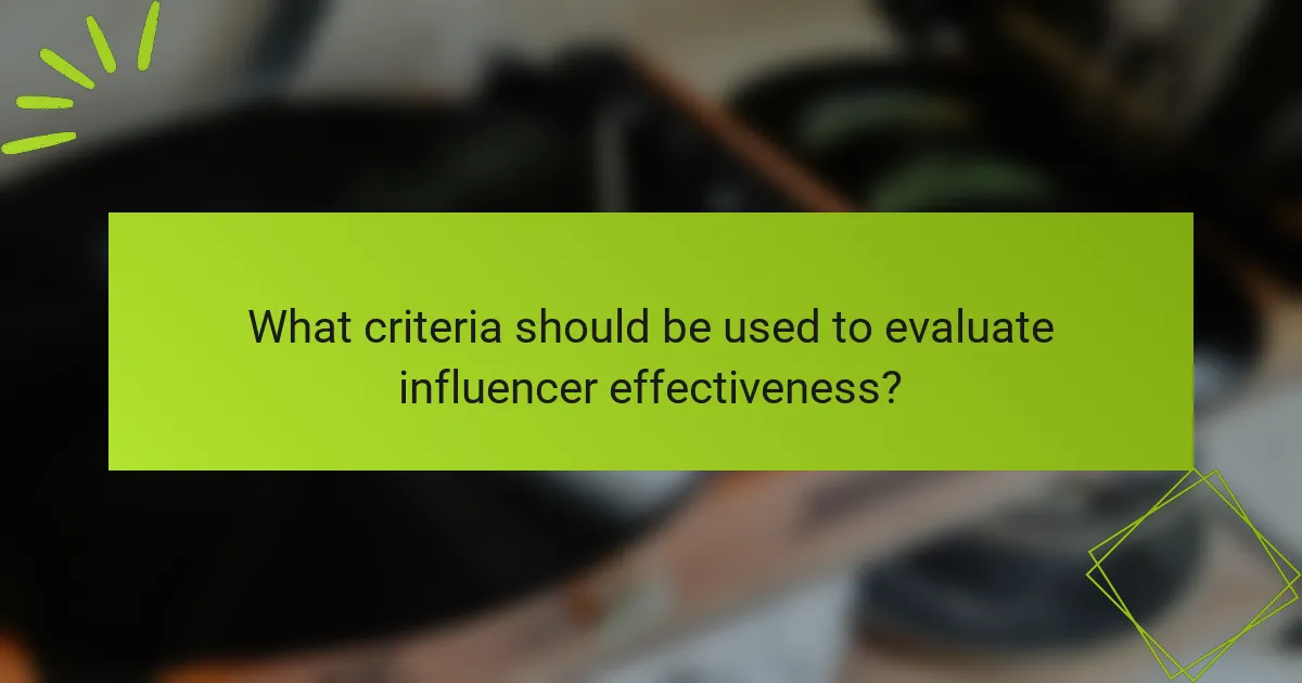 What criteria should be used to evaluate influencer effectiveness?