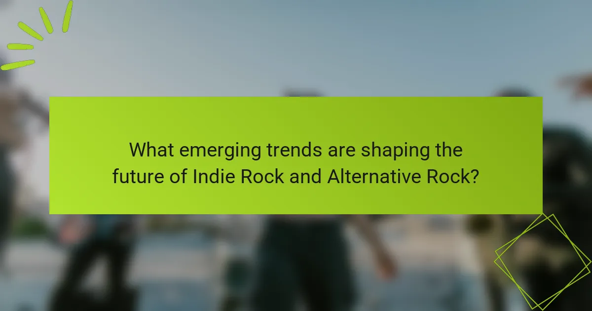 What emerging trends are shaping the future of Indie Rock and Alternative Rock?