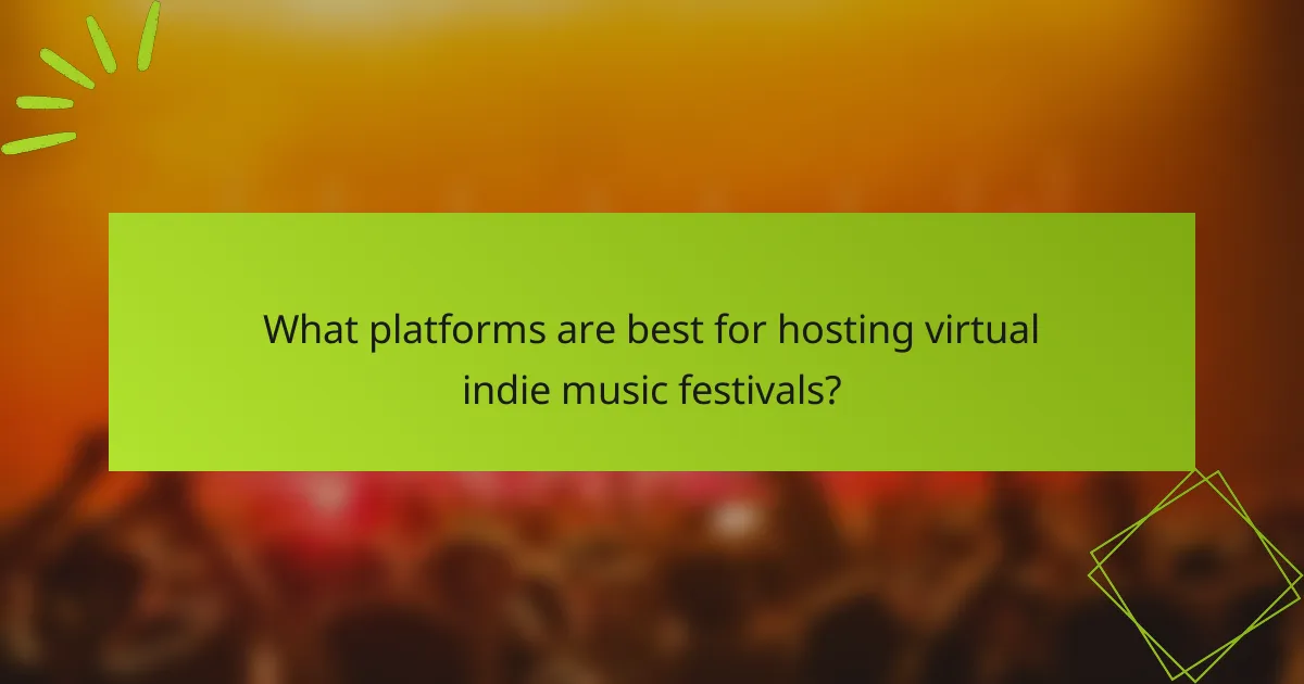 What platforms are best for hosting virtual indie music festivals?
